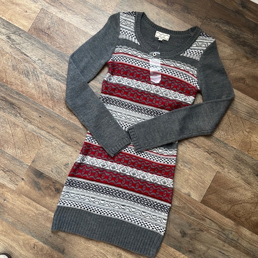 Pink Rose Sweater Dress